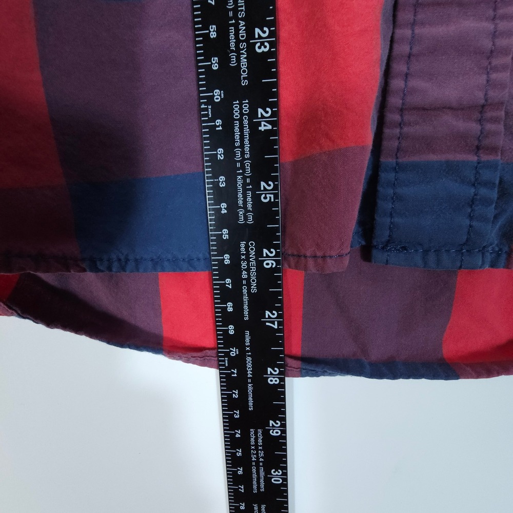 Y2K Hollister Shirt Mens Large Red Blue Plaid Flannel Style Cotton Streetwear - Picture 7 of 7